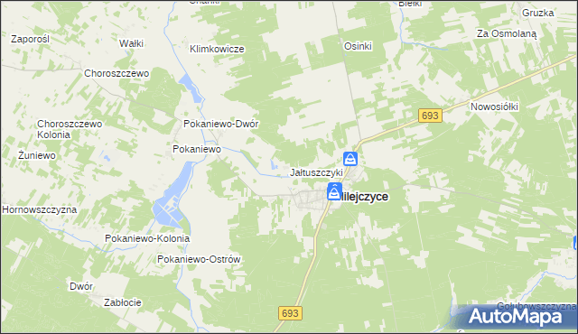 mapa Jałtuszczyki, Jałtuszczyki na mapie Targeo