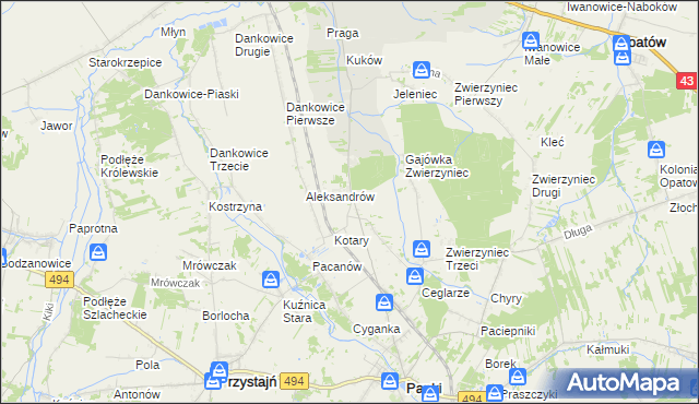 mapa Janiki, Janiki na mapie Targeo
