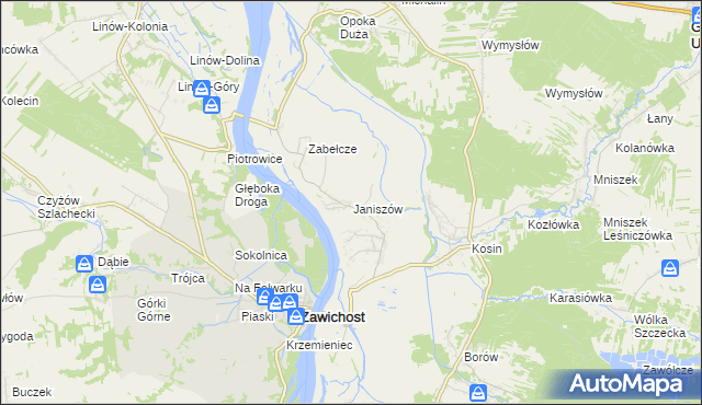 mapa Janiszów gmina Annopol, Janiszów gmina Annopol na mapie Targeo