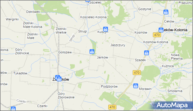 mapa Janków gmina Żelazków, Janków gmina Żelazków na mapie Targeo