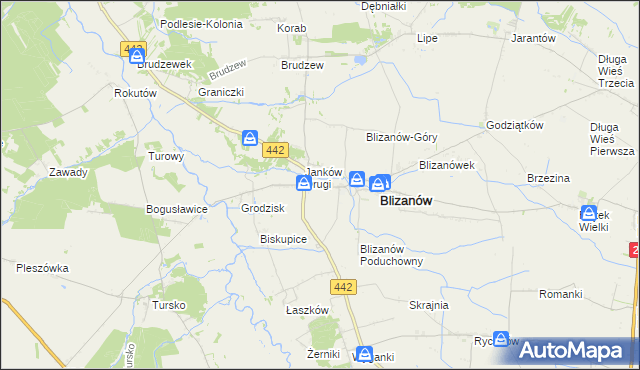 mapa Janków Trzeci gmina Blizanów, Janków Trzeci gmina Blizanów na mapie Targeo