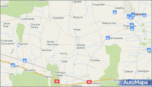 mapa Janków Zaleśny, Janków Zaleśny na mapie Targeo