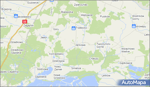 mapa Jankowa gmina Cieszków, Jankowa gmina Cieszków na mapie Targeo