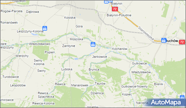 mapa Jankowice-Kolonia gmina Jeżów, Jankowice-Kolonia gmina Jeżów na mapie Targeo