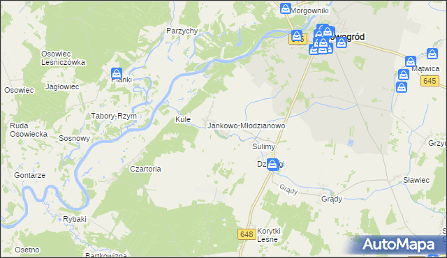 mapa Jankowo-Skarbowo, Jankowo-Skarbowo na mapie Targeo