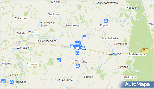 mapa Janów powiat sokólski, Janów powiat sokólski na mapie Targeo