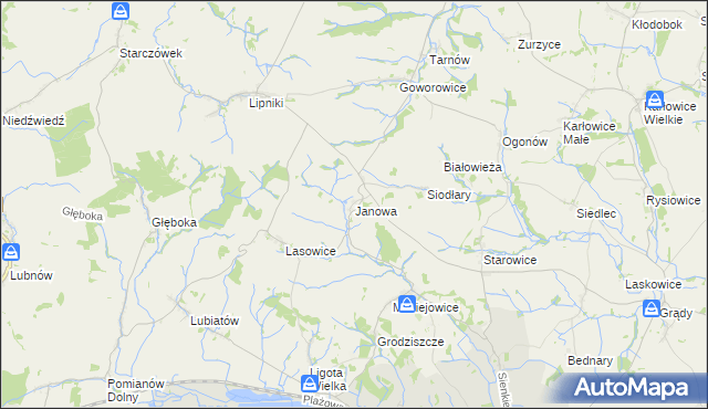 mapa Janowa gmina Otmuchów, Janowa gmina Otmuchów na mapie Targeo