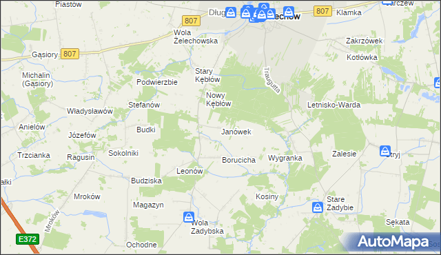 mapa Janówek gmina Żelechów, Janówek gmina Żelechów na mapie Targeo