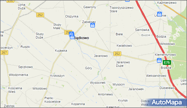 mapa Jaranowo, Jaranowo na mapie Targeo