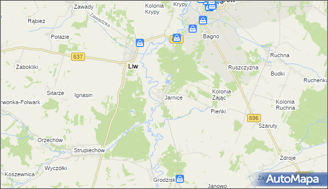 mapa Jarnice, Jarnice na mapie Targeo