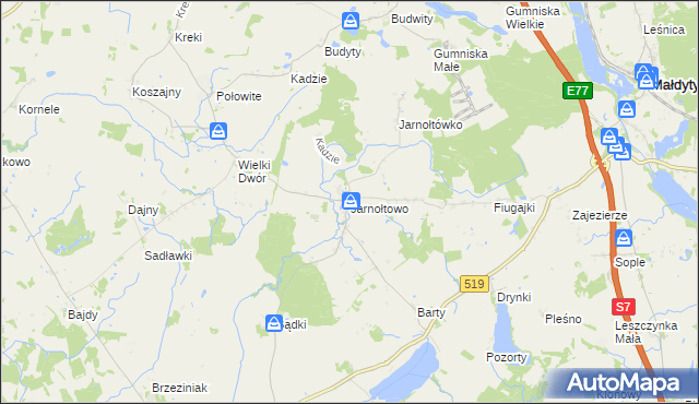 mapa Jarnołtowo, Jarnołtowo na mapie Targeo