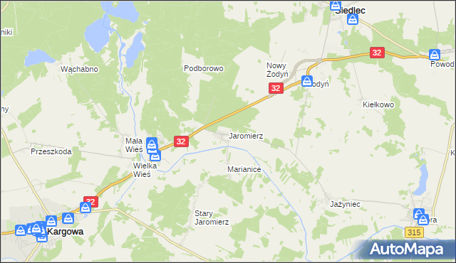 mapa Jaromierz gmina Siedlec, Jaromierz gmina Siedlec na mapie Targeo