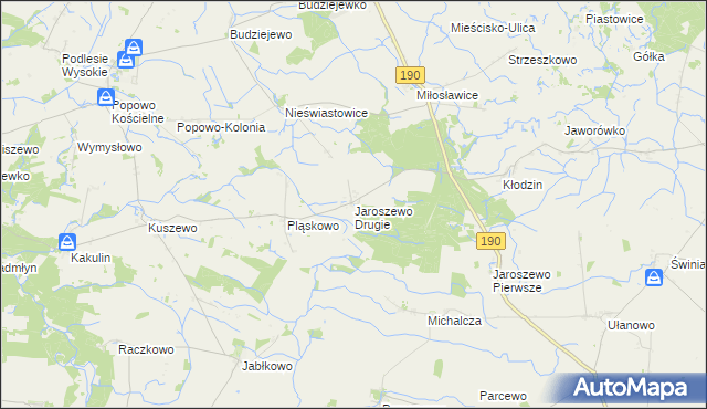 mapa Jaroszewo Drugie, Jaroszewo Drugie na mapie Targeo