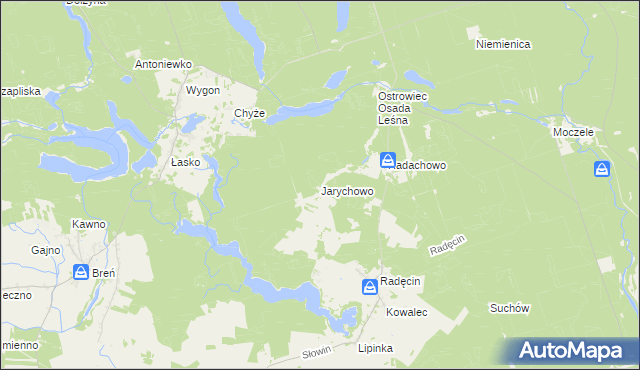 mapa Jarychowo, Jarychowo na mapie Targeo