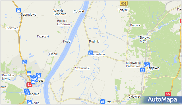 mapa Jarzębina, Jarzębina na mapie Targeo