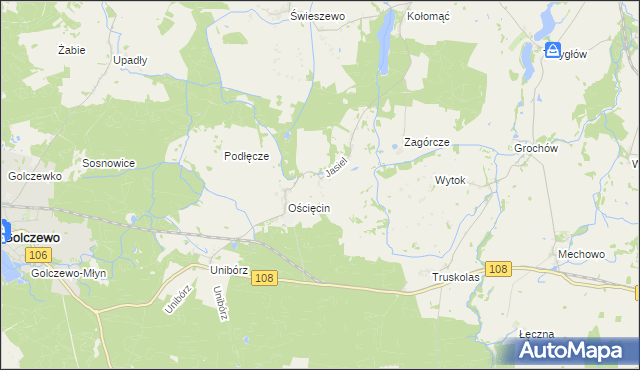 mapa Jasiel gmina Gryfice, Jasiel gmina Gryfice na mapie Targeo