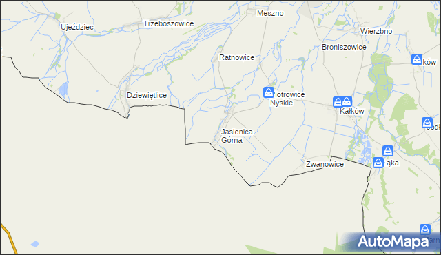 mapa Jasienica Górna, Jasienica Górna na mapie Targeo