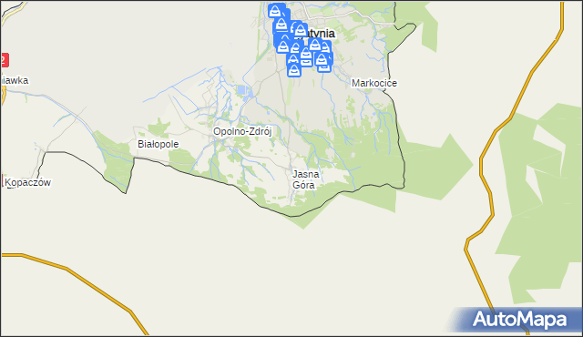 mapa Jasna Góra gmina Bogatynia, Jasna Góra gmina Bogatynia na mapie Targeo