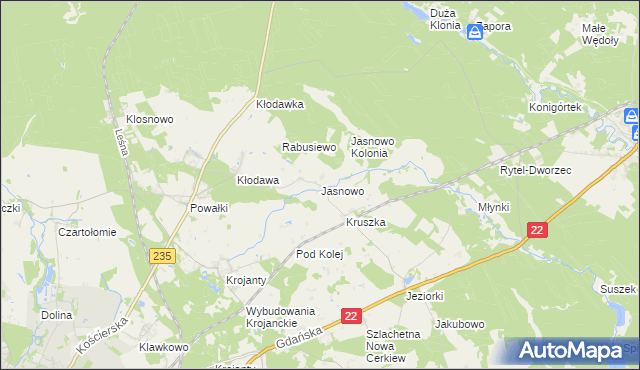 mapa Jasnowo, Jasnowo na mapie Targeo