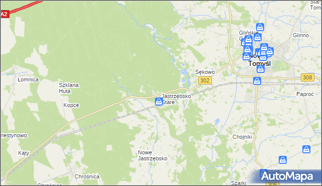 mapa Jastrzębsko Stare, Jastrzębsko Stare na mapie Targeo
