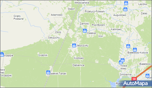 mapa Jaszczułty, Jaszczułty na mapie Targeo