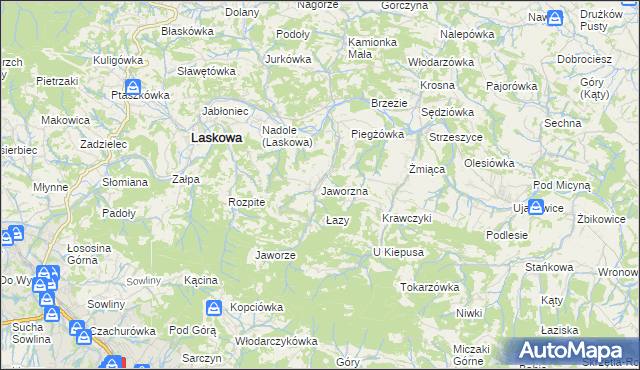 mapa Jaworzna, Jaworzna na mapie Targeo