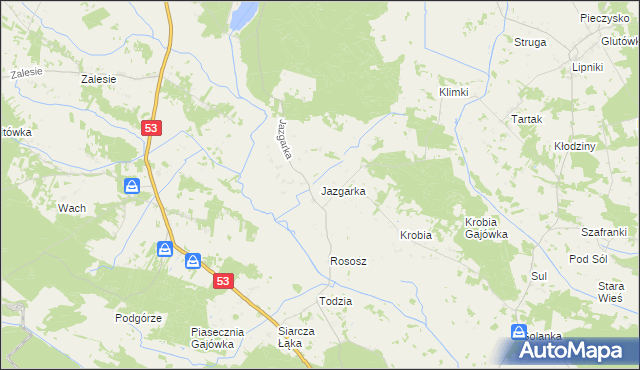 mapa Jazgarka, Jazgarka na mapie Targeo