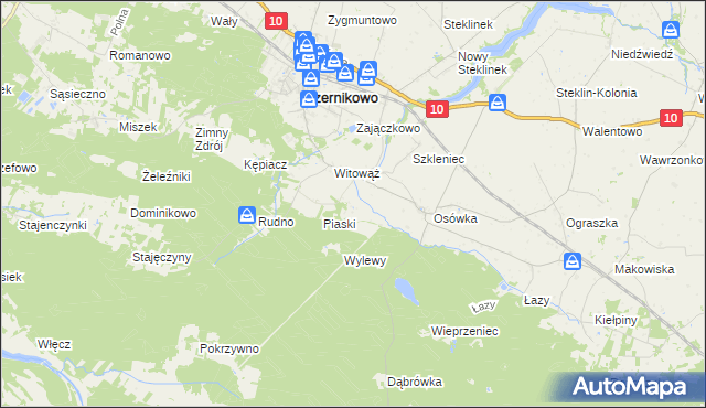 mapa Jaźwiny gmina Czernikowo, Jaźwiny gmina Czernikowo na mapie Targeo