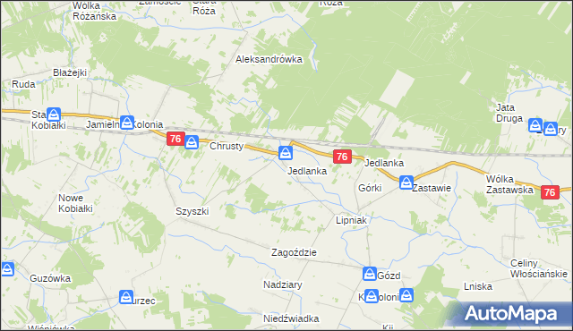 mapa Jedlanka gmina Stoczek Łukowski, Jedlanka gmina Stoczek Łukowski na mapie Targeo
