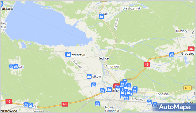 mapa Jedlice gmina Ozimek, Jedlice gmina Ozimek na mapie Targeo