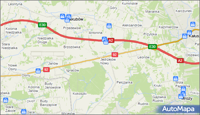 mapa Jędrzejów Nowy, Jędrzejów Nowy na mapie Targeo