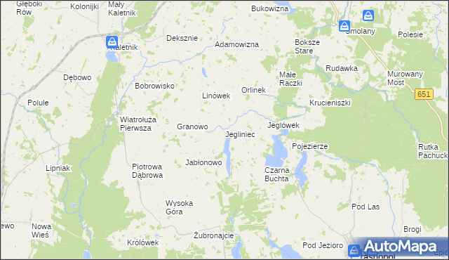 mapa Jegliniec gmina Krasnopol, Jegliniec gmina Krasnopol na mapie Targeo