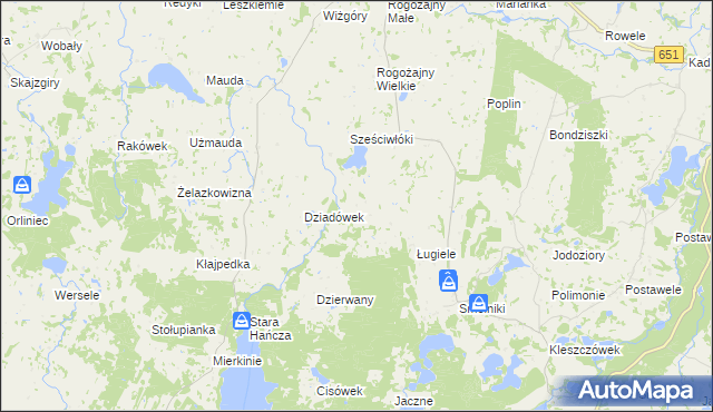 mapa Jegliniszki, Jegliniszki na mapie Targeo