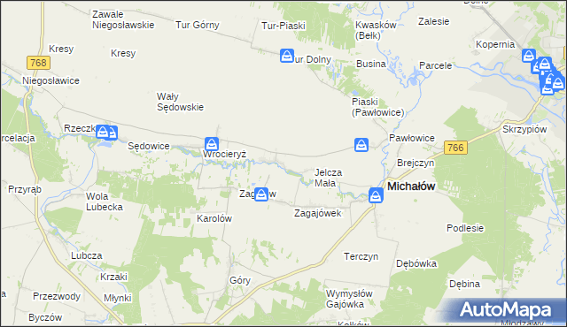 mapa Jelcza Wielka, Jelcza Wielka na mapie Targeo