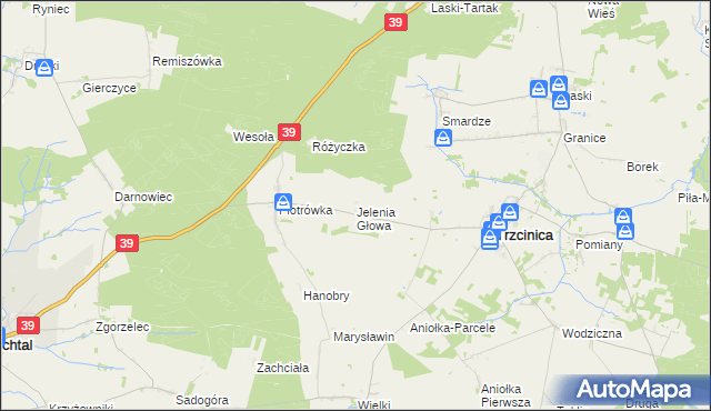 mapa Jelenia Głowa, Jelenia Głowa na mapie Targeo