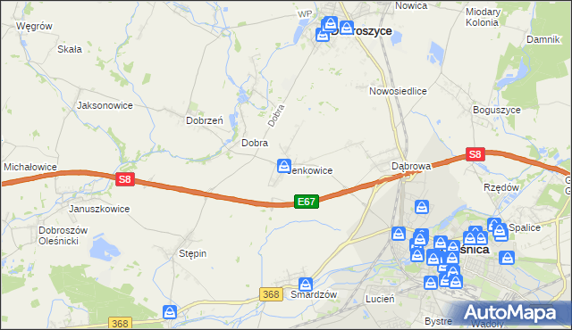 mapa Jenkowice gmina Oleśnica, Jenkowice gmina Oleśnica na mapie Targeo