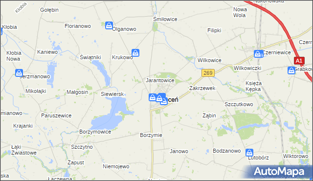 mapa Jerzewo gmina Choceń, Jerzewo gmina Choceń na mapie Targeo