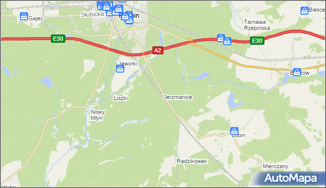 mapa Jerzmanice, Jerzmanice na mapie Targeo