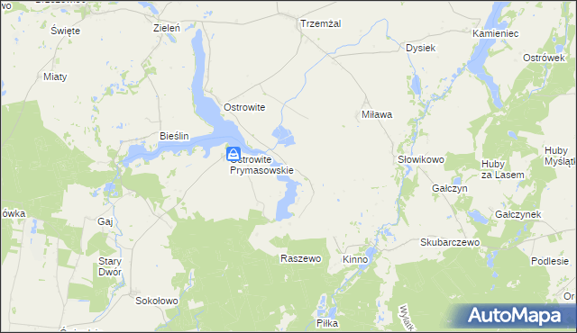 mapa Jerzykowo gmina Trzemeszno, Jerzykowo gmina Trzemeszno na mapie Targeo