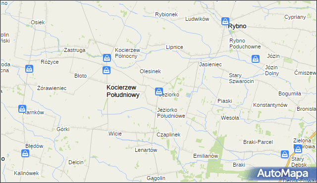 mapa Jeziorko gmina Kocierzew Południowy, Jeziorko gmina Kocierzew Południowy na mapie Targeo