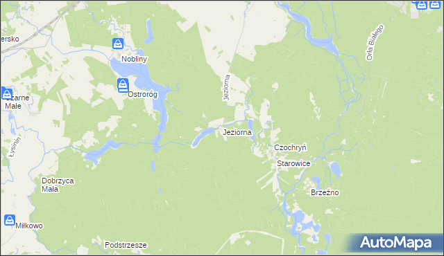 mapa Jeziorna gmina Borne Sulinowo, Jeziorna gmina Borne Sulinowo na mapie Targeo