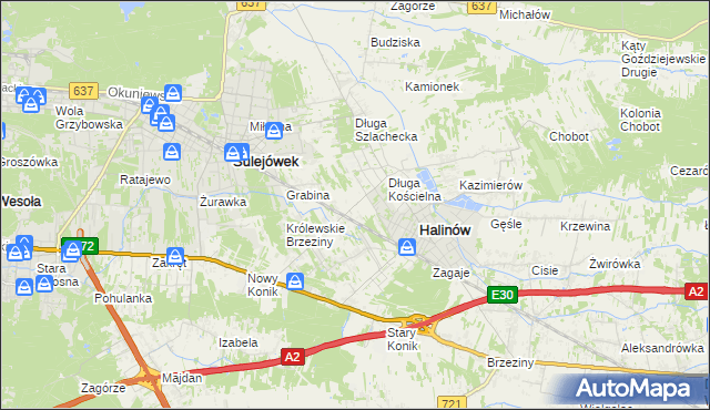 mapa Józefin gmina Halinów, Józefin gmina Halinów na mapie Targeo