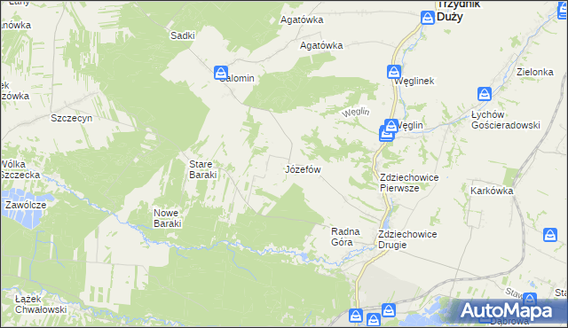 mapa Józefów gmina Zaklików, Józefów gmina Zaklików na mapie Targeo