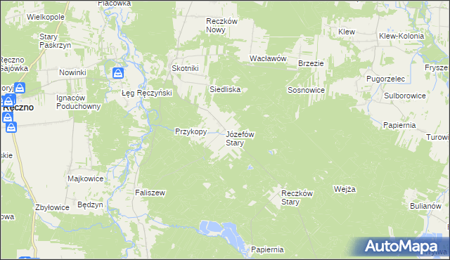 mapa Józefów Stary gmina Przedbórz, Józefów Stary gmina Przedbórz na mapie Targeo