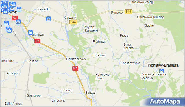 mapa Józefowo gmina Przasnysz, Józefowo gmina Przasnysz na mapie Targeo