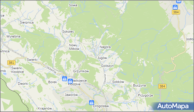 mapa Jugów, Jugów na mapie Targeo