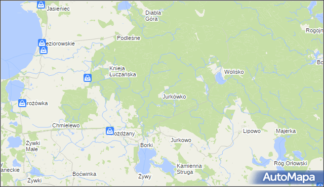 mapa Jurkówko, Jurkówko na mapie Targeo