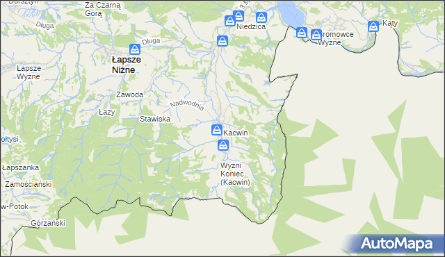mapa Kacwin, Kacwin na mapie Targeo