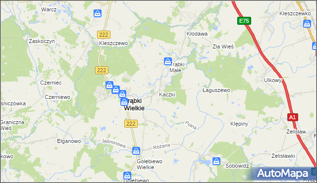 mapa Kaczki, Kaczki na mapie Targeo