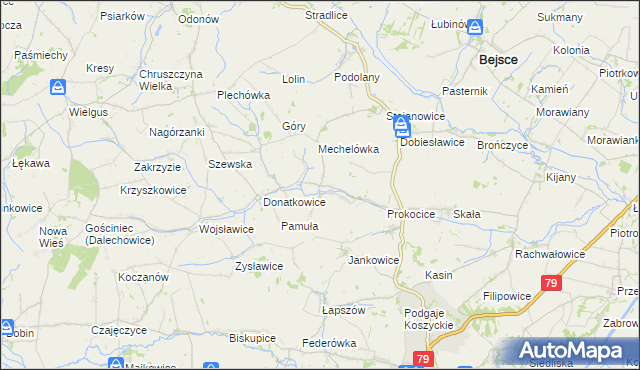 mapa Kaczkowice, Kaczkowice na mapie Targeo